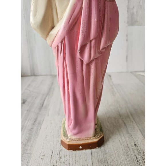 Vintage Jesus plaster AS IS heart statue figurine religious as is - Picture 6 of 9